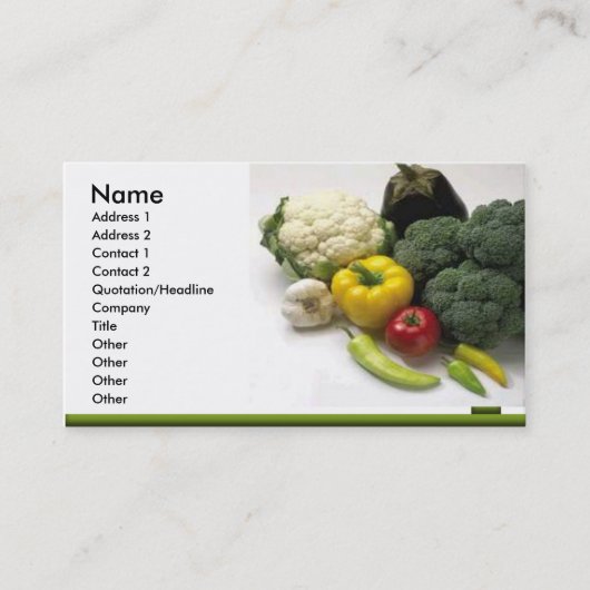 Frucht u. Gemüse Visitenkarte (Vorderseite)