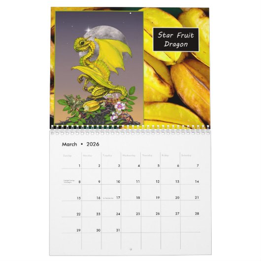 Frucht- und Beerendrachekalender Kalender (Mär 2026)