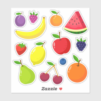 Frucht- und Beerenset aus individuell zugeschnitte Aufkleber