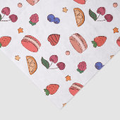 Frucht- und Französische Macaron-Muster Seidenpapier (Detail)