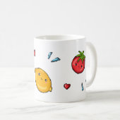 Frucht- und Gemüse-Doodle-Tasse Kaffeetasse (VorderseiteRechts)
