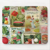 Frucht-und Veggies-Samen-Katalog-Collage Mousepad (Vorne)