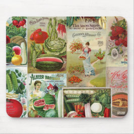 Frucht-und Veggies-Samen-Katalog-Collage Mousepad