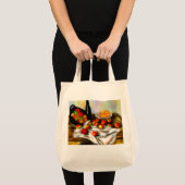 Frucht und Wein auf Tabelle Tragetasche (Vorderseite (Produkt))