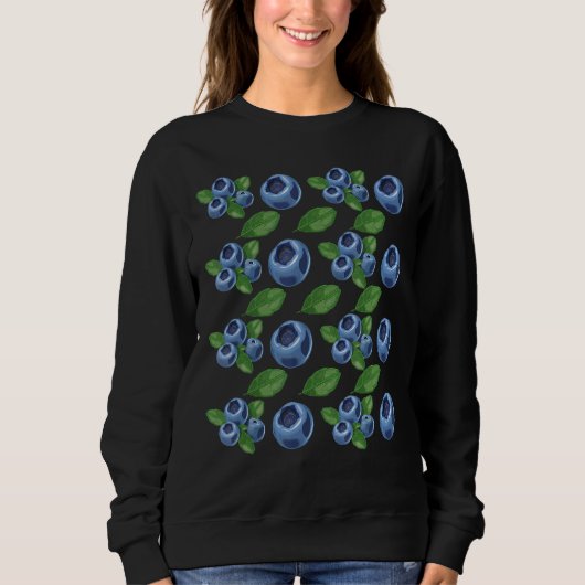 Frucht Vegans Blueberry Muster Fruitarian Blueber Sweatshirt (Vorderseite)