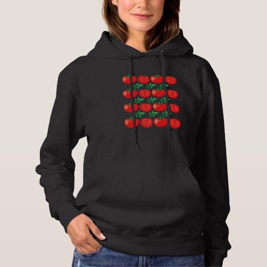 Frucht Vegans Tomato Muster Fruitarian Tomato Hoodie (Vorderseite)