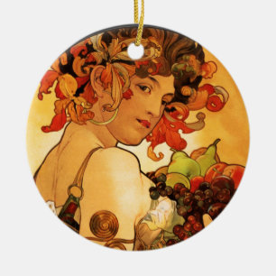 Frucht-Verzierung Alphonse Mucha Keramikornament