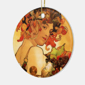 Frucht-Verzierung Alphonse Mucha Keramikornament (Links)