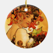 Frucht-Verzierung Alphonse Mucha Keramikornament (Hinten)