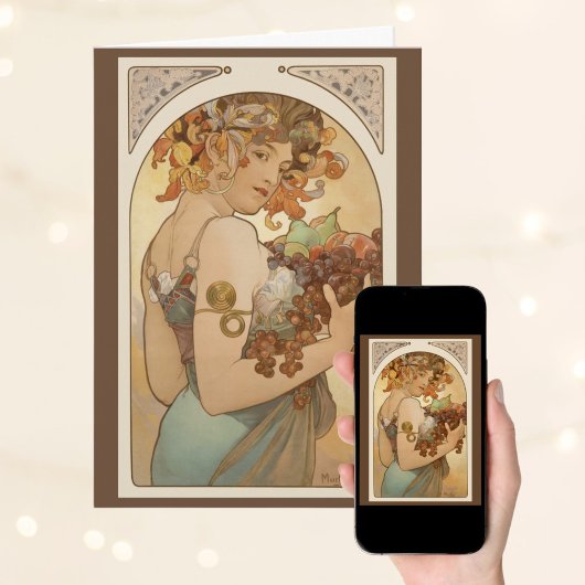 Frucht von Alphonse Mucha, Vintager Jugendstil Karte