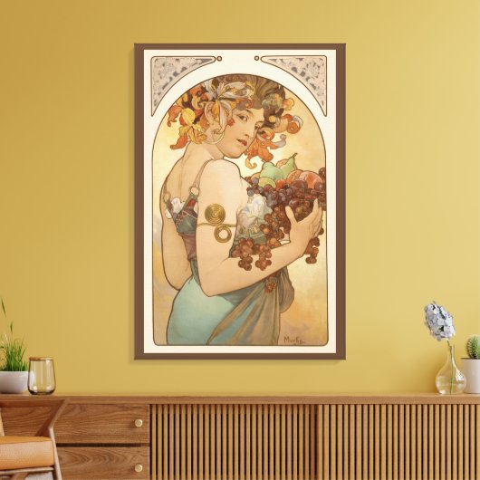 Frucht von Alphonse Mucha, Vintager Jugendstil Leinwanddruck (Insitu (Wohnzimmer))