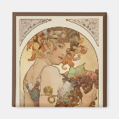 Frucht von Alphonse Mucha, Vintager Jugendstil Magnet (Vorne)