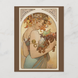Frucht von Alphonse Mucha, Vintager Jugendstil Postkarte