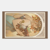 Frucht von Alphonse Mucha, Vintager Jugendstil Rechteckiger Aufkleber (Vorderseite)