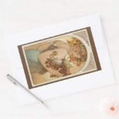 Frucht von Alphonse Mucha, Vintager Jugendstil Rechteckiger Aufkleber (Umschlag)