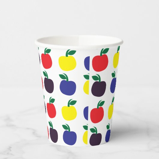 Frucht von farbenfrohen Äpfeln Pappbecher (Links)