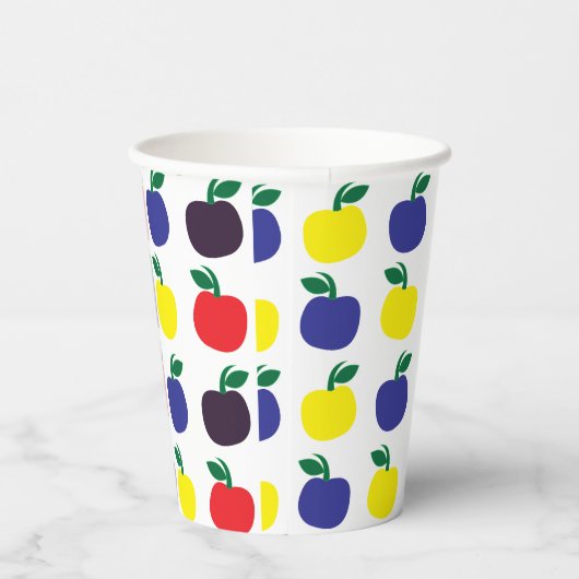 Frucht von farbenfrohen Äpfeln Pappbecher (Rechts)