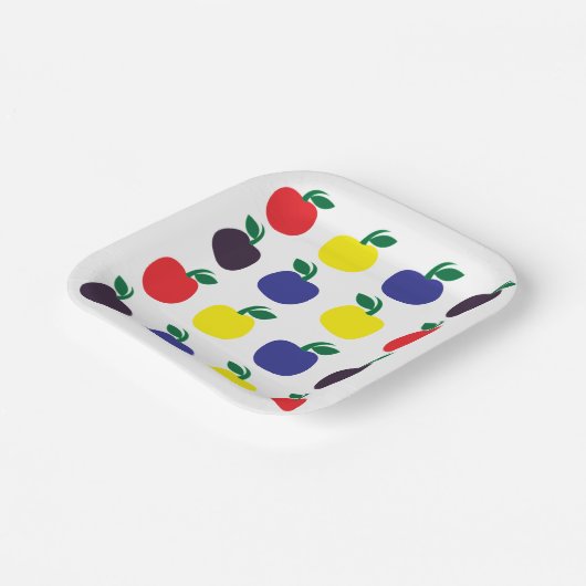 Frucht von farbenfrohen Äpfeln Pappteller (Gewinkelt)
