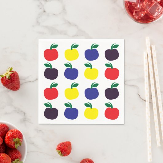 Frucht von farbenfrohen Äpfeln Serviette (Beispiel)
