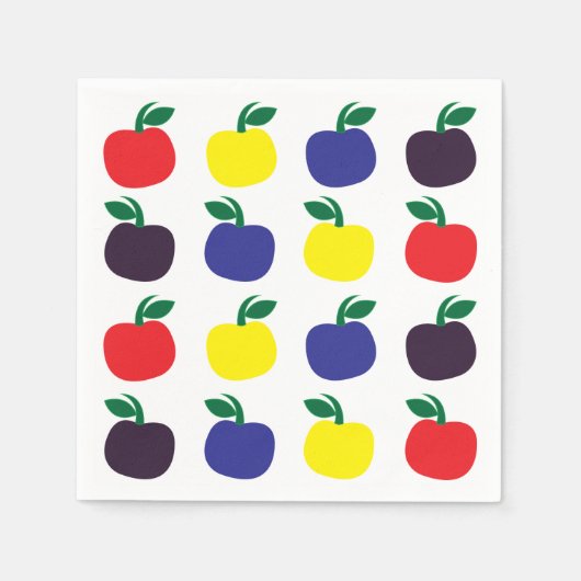 Frucht von farbenfrohen Äpfeln Serviette (Vorderseite)