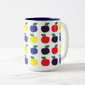 Frucht von farbenfrohen Äpfeln Zweifarbige Tasse (VorderseiteRechts)