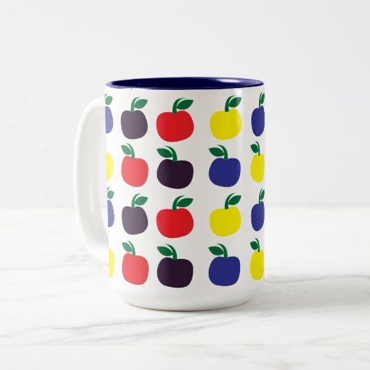 Frucht von farbenfrohen Äpfeln Zweifarbige Tasse (Vorderseite Links)