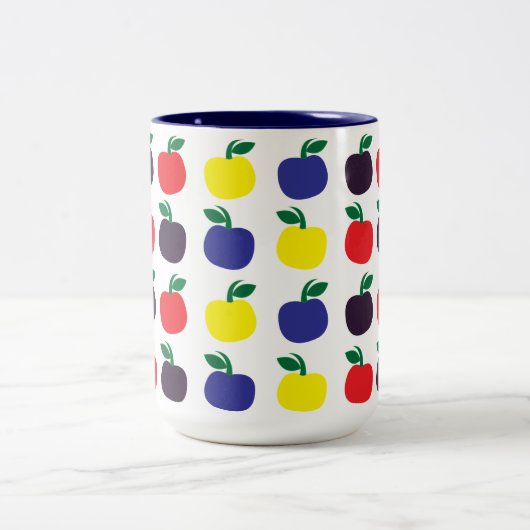 Frucht von farbenfrohen Äpfeln Zweifarbige Tasse (Mittel)