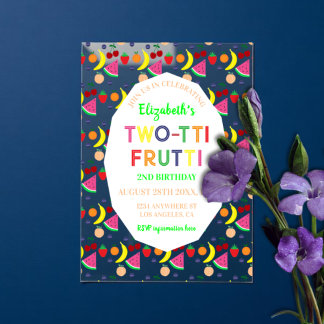 Frucht Zwei-tti Frutti 2. Geburtstag Einladung