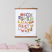 Fruchtalphabet Wandteppich Mit Holzrahmen (Schlafzimmer)