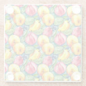 Fruchtapfel Birne Sommerwasserfarbe Muster Glasuntersetzer (Rückseite)