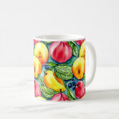 Fruchtapfel Birne Sommerwasserfarbe Muster Kaffeetasse (VorderseiteRechts)