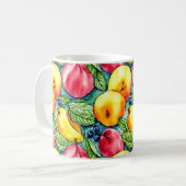 Fruchtapfel Birne Sommerwasserfarbe Muster Kaffeetasse (Vorderseite Links)