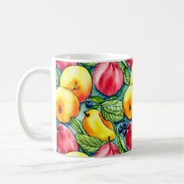 Fruchtapfel Birne Sommerwasserfarbe Muster Kaffeetasse