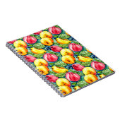 Fruchtapfel Birne Sommerwasserfarbe Muster Notizblock (Rechte Seite)