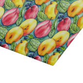 Fruchtapfel Birne Sommerwasserfarbe Muster Schneidebrett (Ecke)