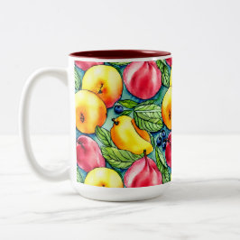 Fruchtapfel Birne Sommerwasserfarbe Muster Zweifarbige Tasse