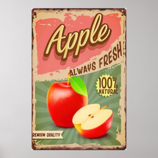 Fruchtapfel-Vintage-Poster Poster (Vorne)