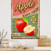 Fruchtapfel-Vintage-Poster Poster (Küche)
