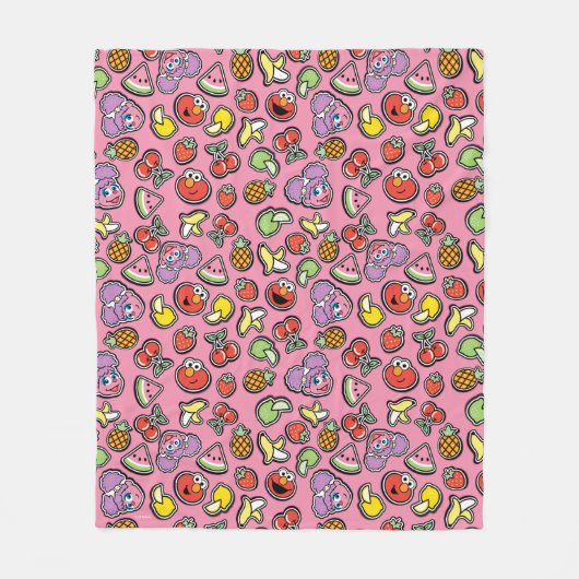 Fruchtaufkleber Elmo & Abby Cadabby Muster Fleecedecke (Vorderseite)