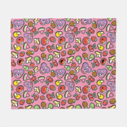 Fruchtaufkleber Elmo & Abby Cadabby Muster Fleecedecke (Vorderseite (Horizontal))