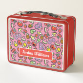 Fruchtaufkleber Elmo & Abby Cadabby Muster Metall Brotdose (Rückseite)