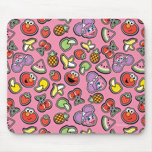 Fruchtaufkleber Elmo & Abby Cadabby Muster Mousepad (Vorne)