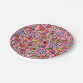 Fruchtaufkleber Elmo & Abby Cadabby Muster Pappteller (Schrägansicht)