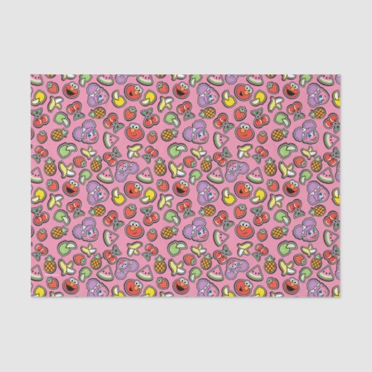 Fruchtaufkleber Elmo & Abby Cadabby Muster Seidenpapier (Vorderseite)