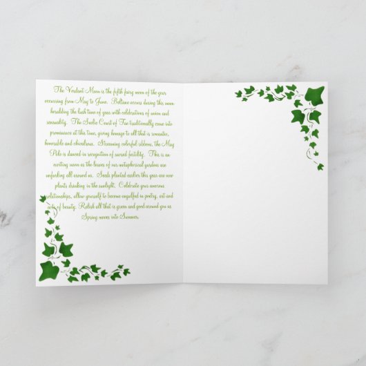 Fruchtbare feenhafte Mond-Gruß-Karte Karte (Innenseite)