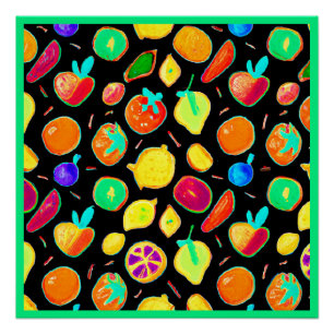 Fruchtbare Neon-Visionen Design Poster