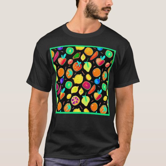 Fruchtbare Neon-Visionen-Design T-Shirt (Vorderseite)