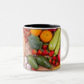 Fruchtbare Vorlage für Ihren eigenen Text Zweifarbige Tasse (VorderseiteRechts)