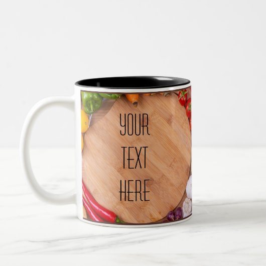 Fruchtbare Vorlage für Ihren eigenen Text Zweifarbige Tasse (Links)