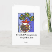 Fruchtbarer Granatapfel Feiertagskarte (Rückseite)